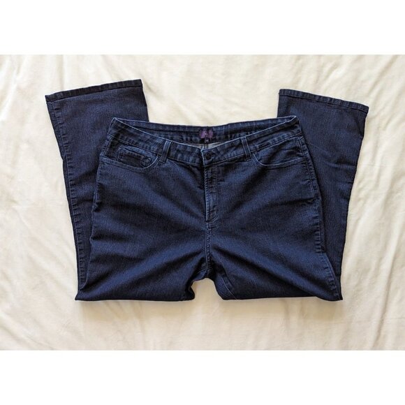 NYDJ Bootcut Mid-Rise Tummy-Control Dark Wash Denim Jeans Women's 20WP - Picture 1 of 9